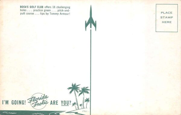 Florida Boca Golf Club Tommy Armour Oldsmobile Sales Golfing Postcard AA67882 - Image 2