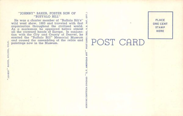Lookout Mountain Colorado Johnny Baker Foster Son of Buffalo Bill PC AA67889 - Image 2