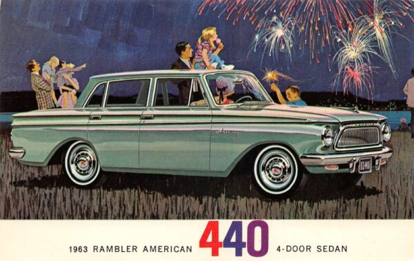 1963 Rambler American 440 Sedan Car Advertising Vintage Postcard AA67895
