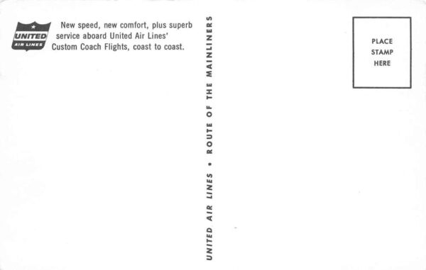 United Air Lines Custom Coach Dinner Menu Vintage Postcard AA67898 - Image 2