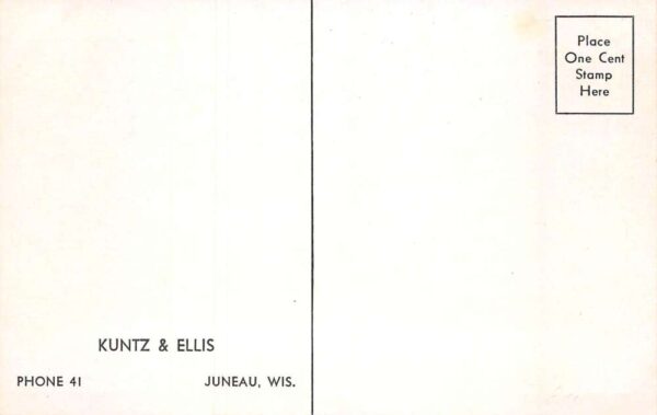 Juneu Wisconsin Kuntz and Ellis 1935 Plymouth Car Adv Postcard AA67915 - Image 2