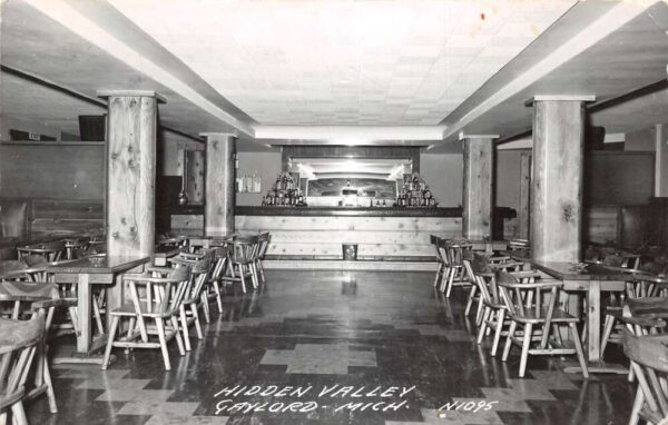 Gaylord Michigan Hidden Valley Dining Room Real Photo Postcard AA67936