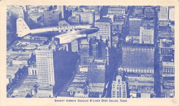 Dallas Texas Braniff Airways Douglas B Airplane Vintage Postcard AA67945