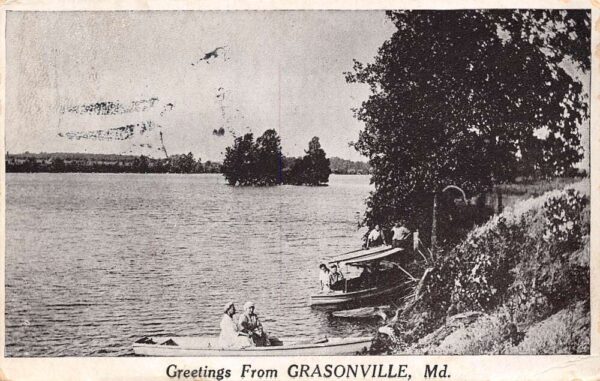 Grasonville Maryland "Greetings From Grasonville" Water Scene, Photo Print PC U4919