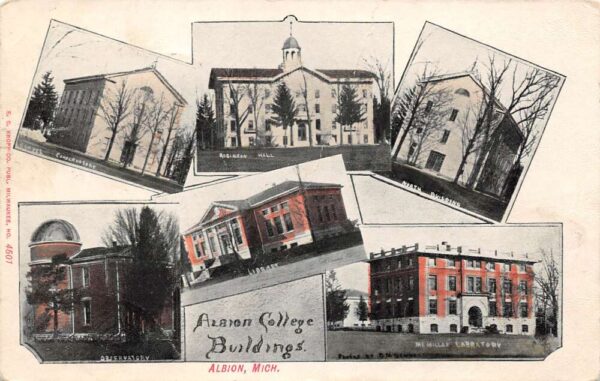 Albion Michigan Albion College Buildings Multi-View Photo Print Postcard U4930