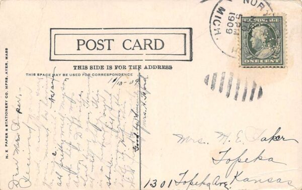 North Branch Michigan Huron Street, B/W Photo Print Vintage Postcard U4941 - Image 2