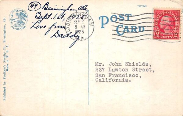 Ensley Alabama Tennessee Coal Iron and RR Co Steel Mills Postcard AA68027 - Image 2