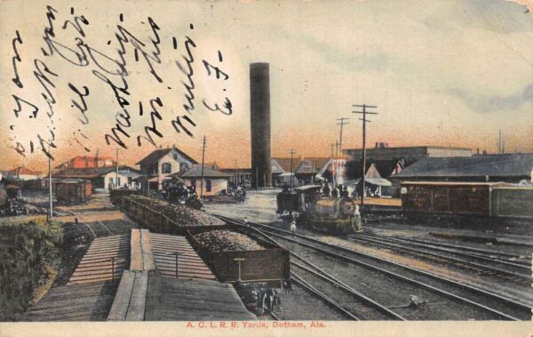 Dotham Alabama ACL Railroad Yards Vintage Postcard AA68029
