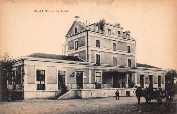 Beaune France Le Gare Train Station Vintage Postcard AA68042