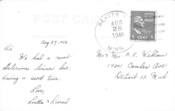 Beaver Bay Minnesota A Bit of Norway Restaurant Real Photo Postcard AA68044 - Image 2