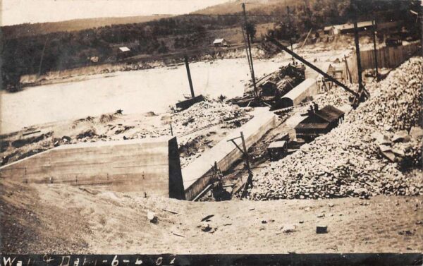 Hinsdale New Hampshire Dam Construction Real Photo Vintage Postcard AA68066