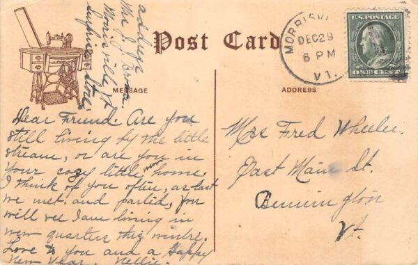 Orange Massachusetts New Home Sewing Machine Advertising Postcard AA68068 - Image 2