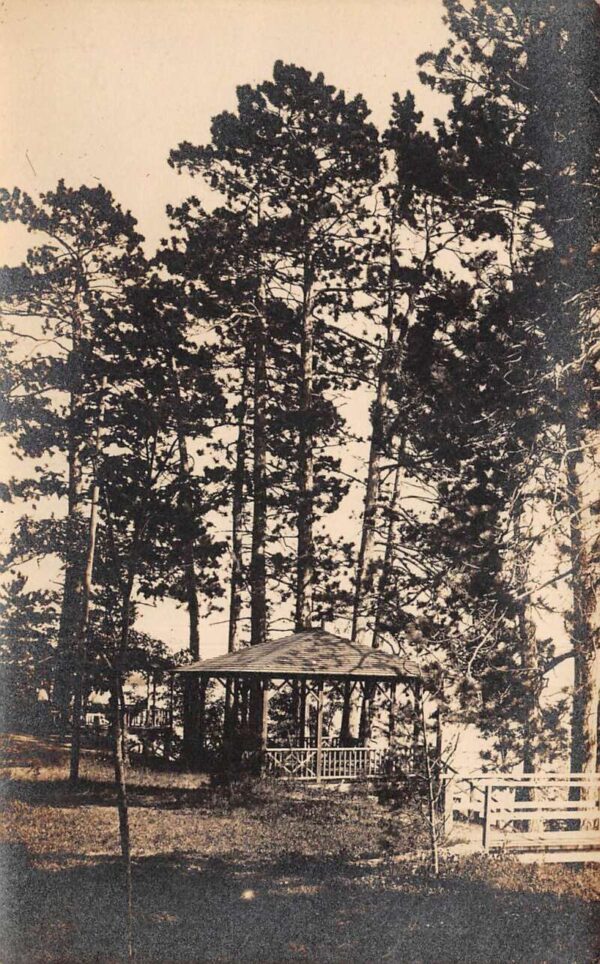Roscommon Michigan Gazebo Garden View Real Photo Vintage Postcard AA68180