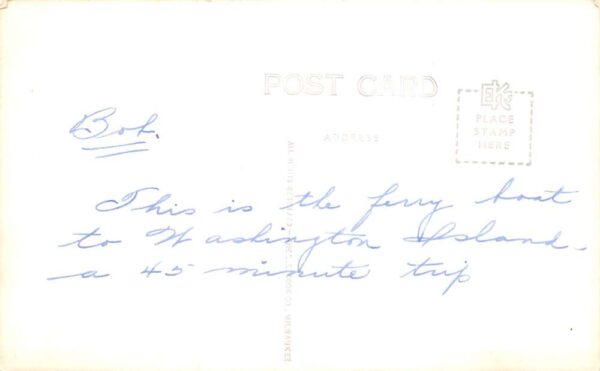 Gills Rock Wisconsin Ship at the Dock Real Photo Vintage Postcard AA68316 - Image 2