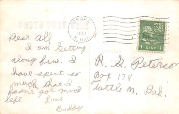 Drake North Dakota Camp Bentley Church Real Photo Postcard AA68317 - Image 2