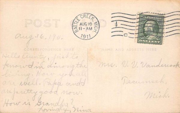 Battle Creek Michigan West Main Street Real Photo Vintage Postcard AA68366 - Image 2