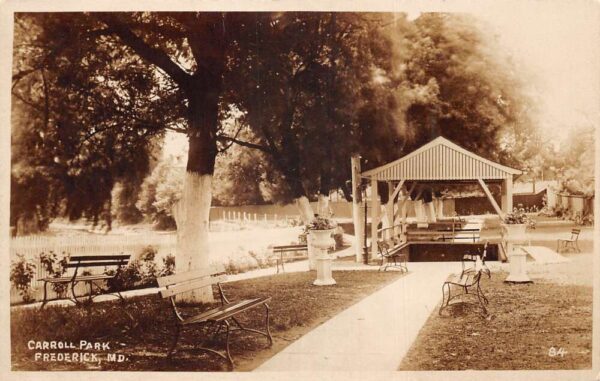 Frederick Maryland Carroll Park Real Photo Vintage Postcard AA68380