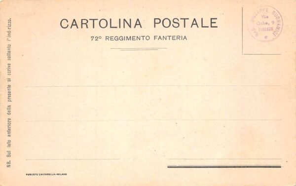 Italy Italian Army 72nd Regiment Puglie WW2 History Vintage Postcard AA68398 - Image 2
