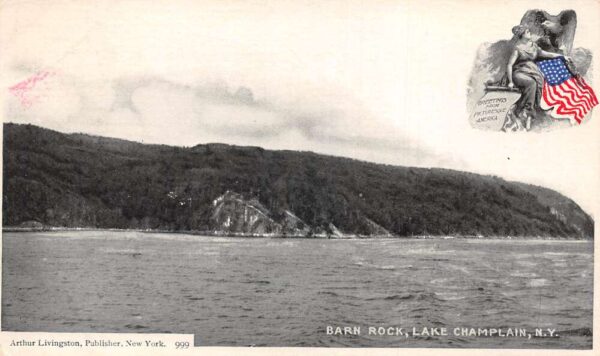 Barn Rock New York Lake Champlain Scenic View Vintage Postcard AA68446