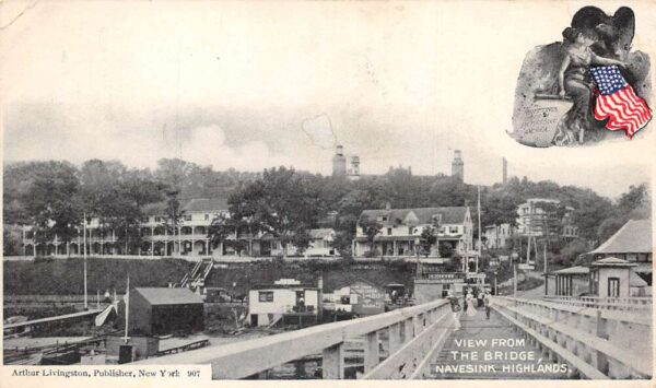 Navesink Highlands New Jersey View from the Bridge Vintage Postcard AA68462