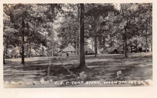 Warm Springs Georgia CCC Camp Scene Real Photo Vintage Postcard AA68501