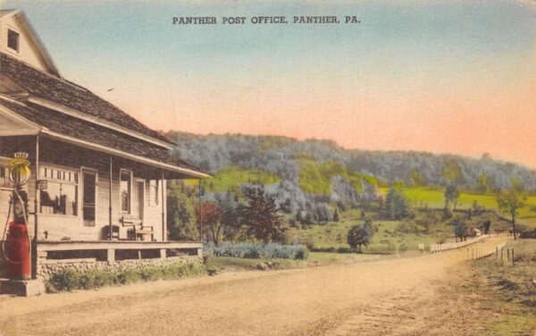Panther Pennsylvania Panther Post Office Gas Station Vintage Postcard AA68560