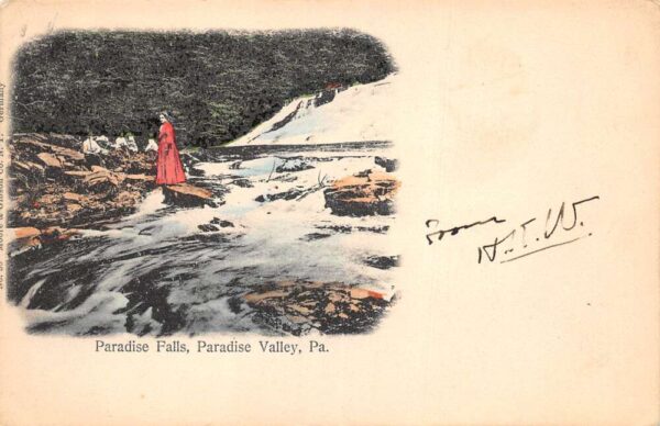 Paradise Valley Pennsylvania Paradise Falls Vintage Postcard AA68590