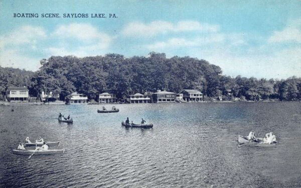 Saylors Lake Pennsylvania Boating Scene Vintage Postcard AA68604