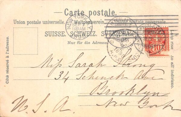 Bergen Switzerland Gruss aus Milk Maids Cow Farm Scene Vintage Postcard AA68607 - Image 2
