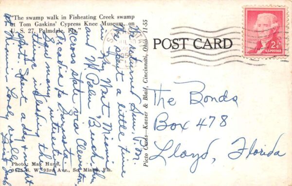 Palmdale Florida Fisheating Creek Swamp Walk with Dog Vintage Postcard AA68621 - Image 2