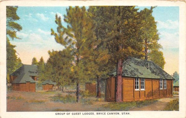 Bryce Canyon Utah Group of Guest Lodges Vintage Postcard AA68632