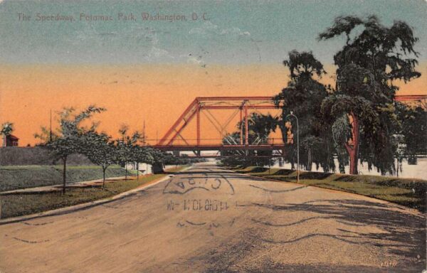 Washington DC Potomac Park Speedway Race Track Vintage Postcard AA68662