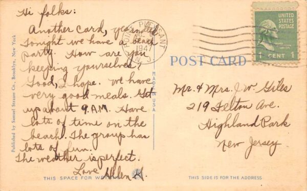 Point Pleasant Beach New Jersey Manasquan River Boats at Pier Postcard AA68679 - Image 2