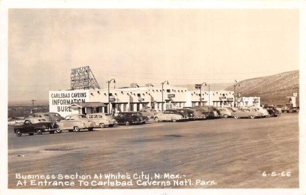 White's City New Mexico Business Section Carlsbad Caverns Real Photo PC AA68737