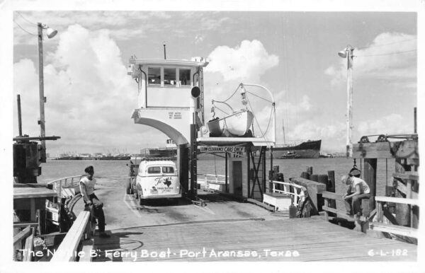 Port Aransas Texas Ferry Boat Nellie B Real Photo Postcard AA68746