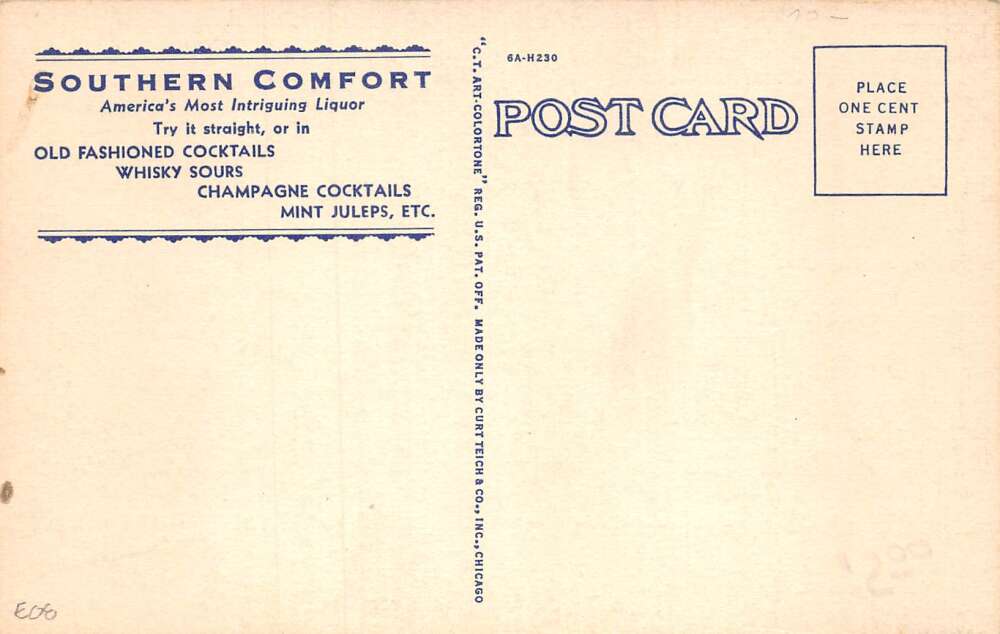 Southern Comfort Whiskey Cocktail Alcohol Advertising Vintage Postcard AA68757 - Image 2