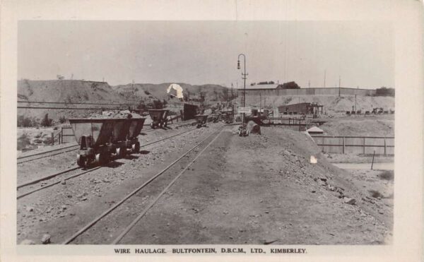 Kimberley South Africa Bultfontein De Beers Mine Wire Haul Real Photo OC AA68784