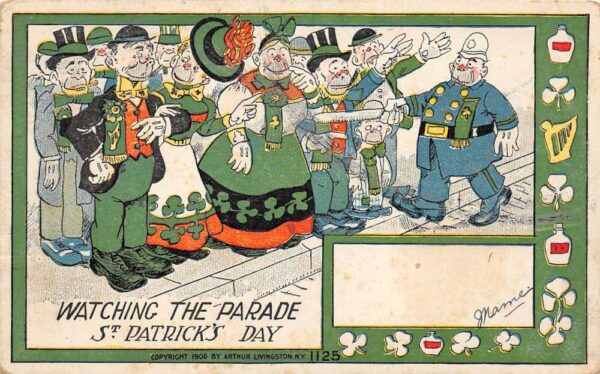 St Patrick's Day Greetings "Watching The Parade" Vintage Postcard AA68803