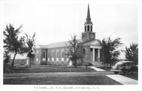Antigonish Nova Scotia Canada St FX College Chapel Real Photo Postcard AA68814