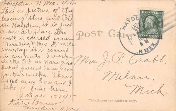 Hayden New Mexico Hayden Post Office & DuBois General Store Vintage PC U5131 - Image 2