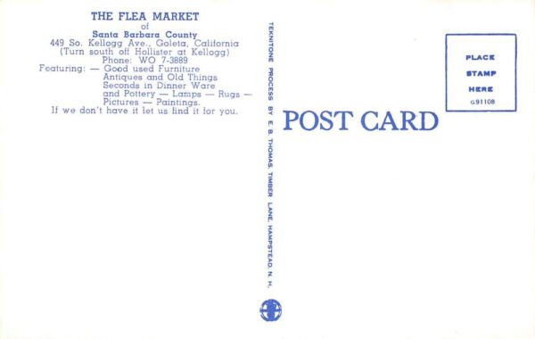 Goleta California The Flea Market Antique Store Vintage Postcard AA68833 - Image 2