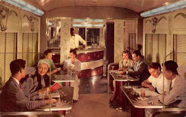 Southern Pacific Railroad Sunset Limited Texas Coffee Shop Train Car PC AA68844