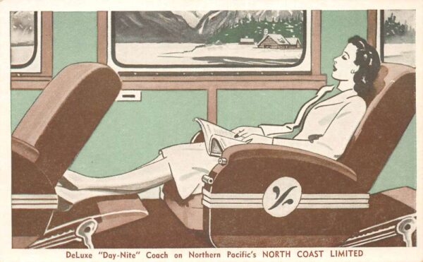 Northern Pacific Railroad North Coast Limited Reclining Chairs PC AA68845