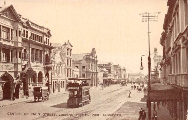 Port Elizabeth South Africa Main Street Double Deck Bus Trolley PC AA68871
