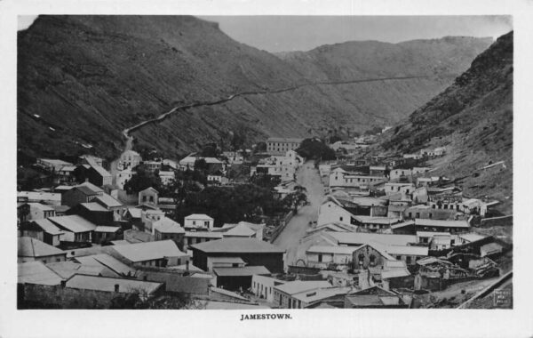 Jamestown St Helena Looking South Birds Eye View Real Photo Postcard AA68872