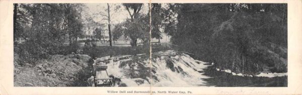 North Water Gap Pennsylvania Willow Dell Scenic View Bi-Fold Postcard AA68881