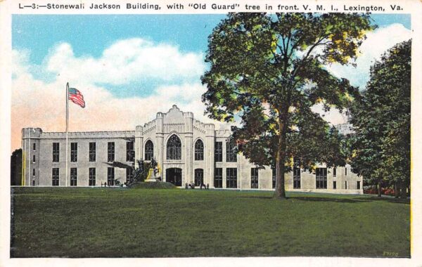 Lexington Virginia Stonewall Jackson Building, Old Guard Tree, V.M.I. PC U5154