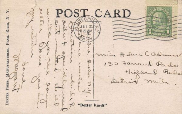Painted Post New York Town Hall Building, B/W Photo Print Vintage Postcard U5172 - Image 2