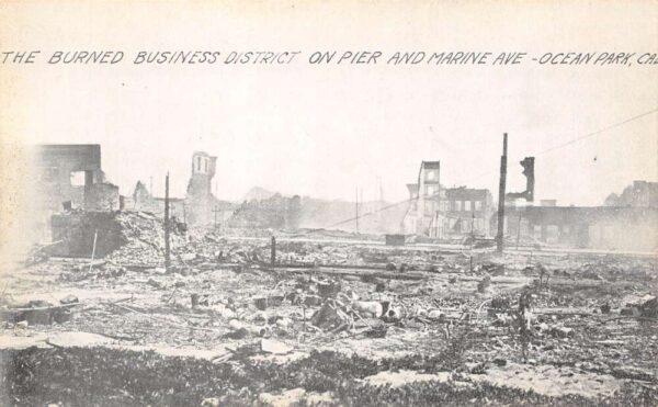 Ocean Park California Burned Business District, Pier & Marine Ave. Photo Print PC U5177