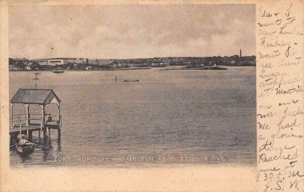 New London Connecticut Fort Trumbull & Groton, From Pequot Ave. PC U5178